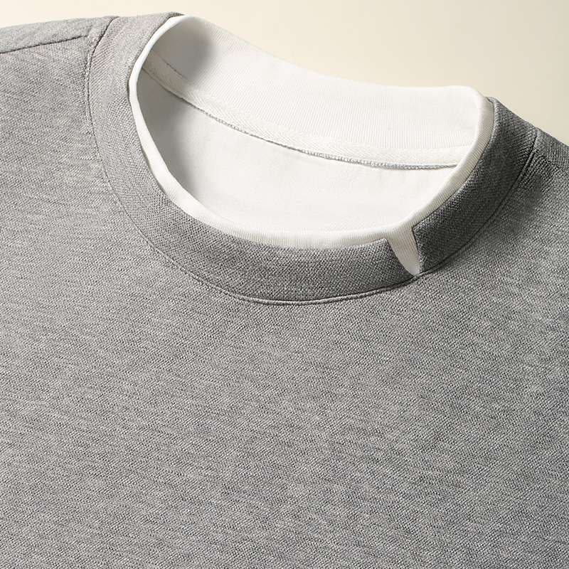 50代ファッション レイヤード風ニットプルオーバー