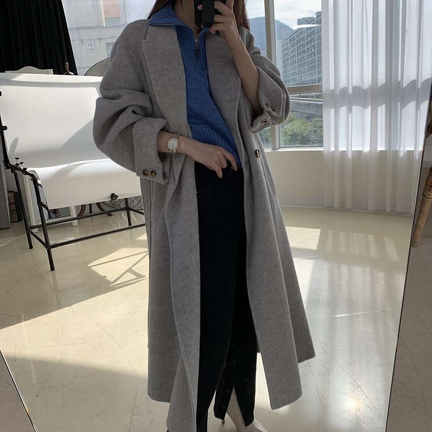 50代ファッション ゆったりロングコート