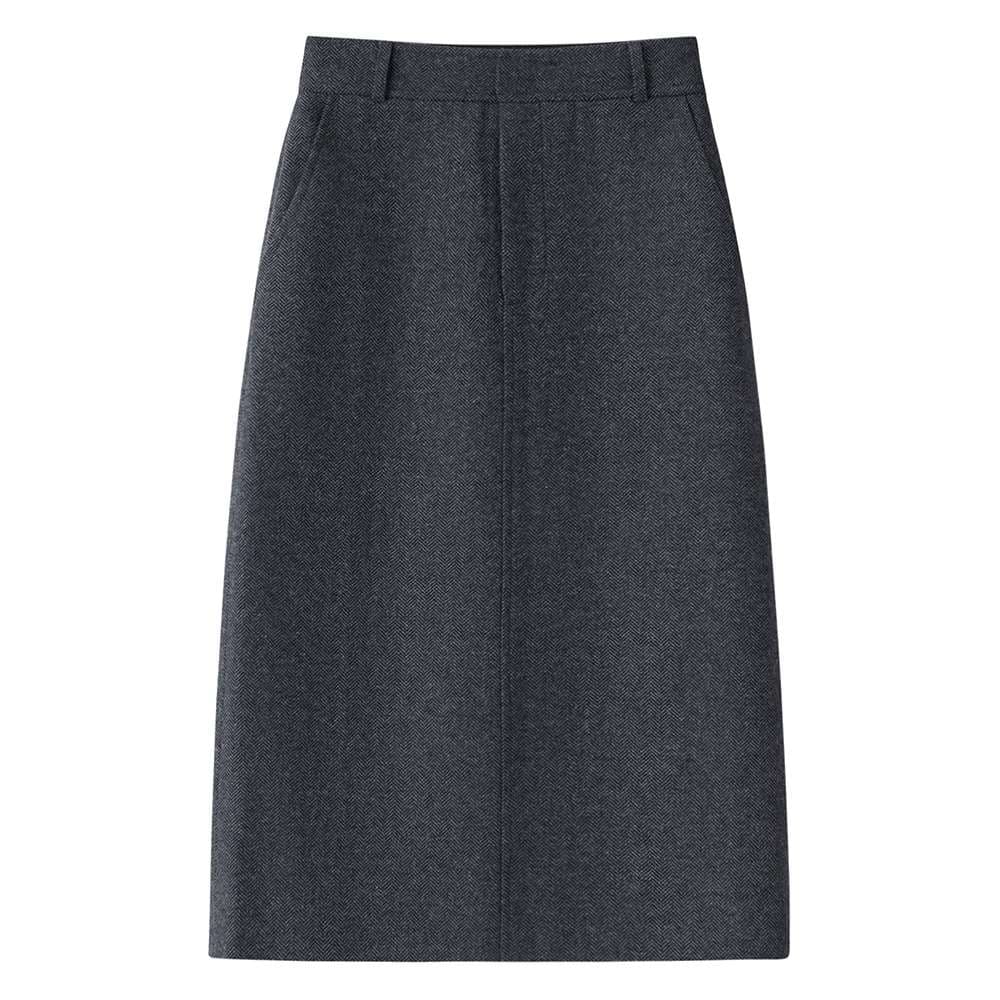 50代ファッション シンプル上品ミモレ丈スカート