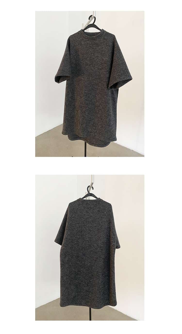 50代ファッション ふんわり袖のロングワンピース