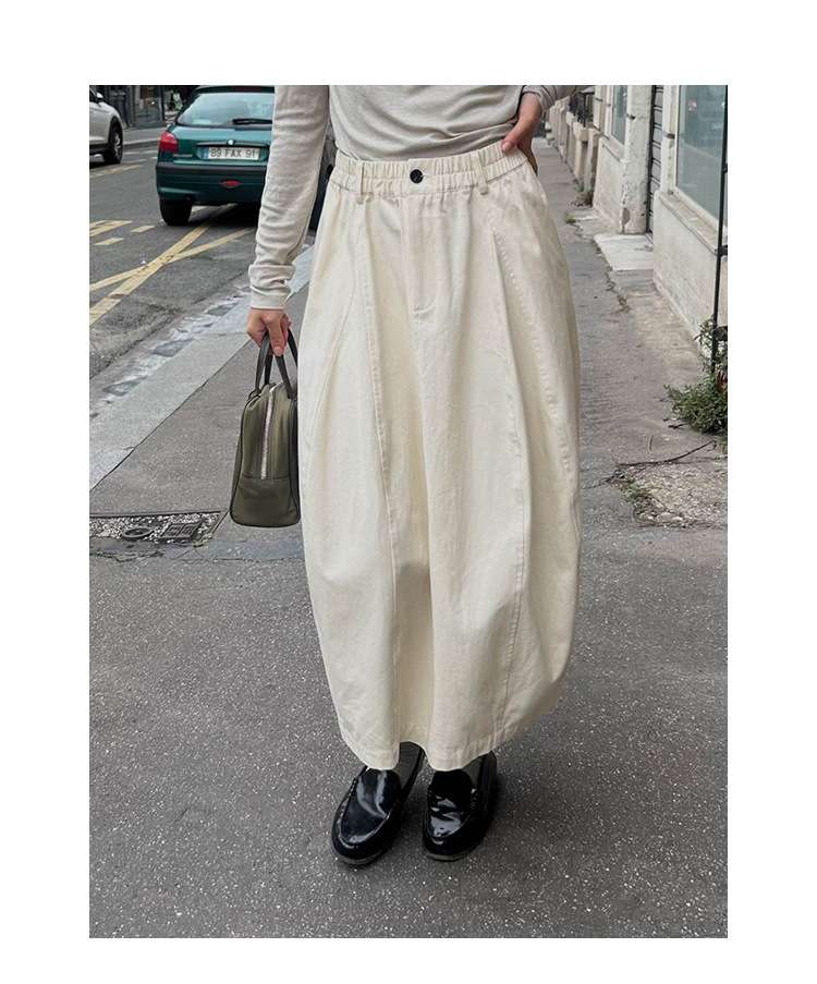 50代ファッション ゆったりロングスカート