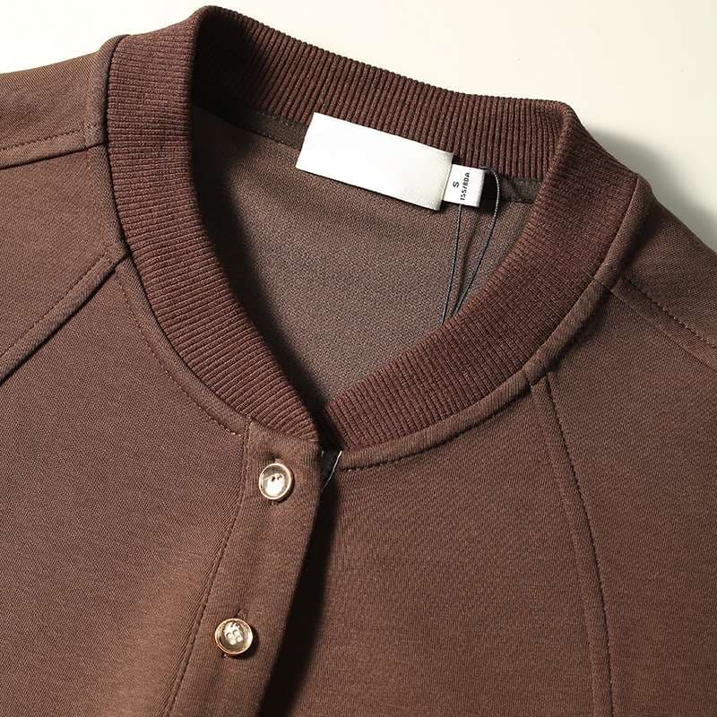 50代ファッション レイヤード風ヘンリーネックプルオーバー