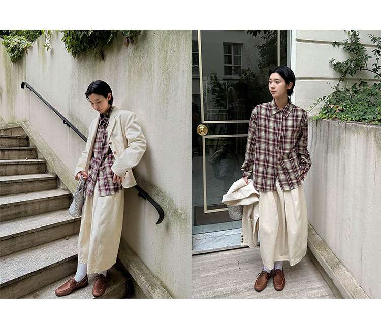 50代ファッション ゆったりロングスカート