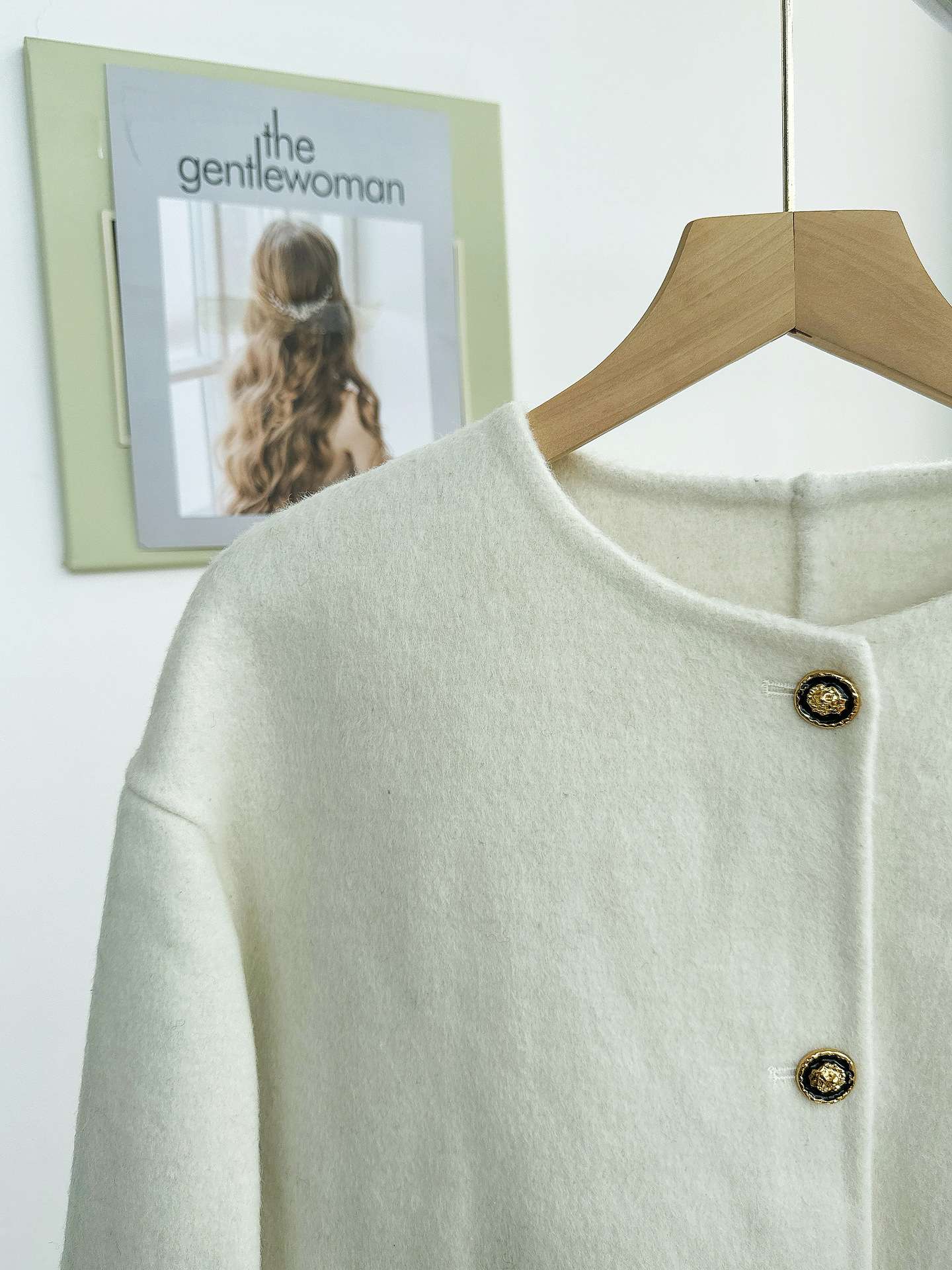 50代ファッションアウター クラシック短丈ウールジャケット