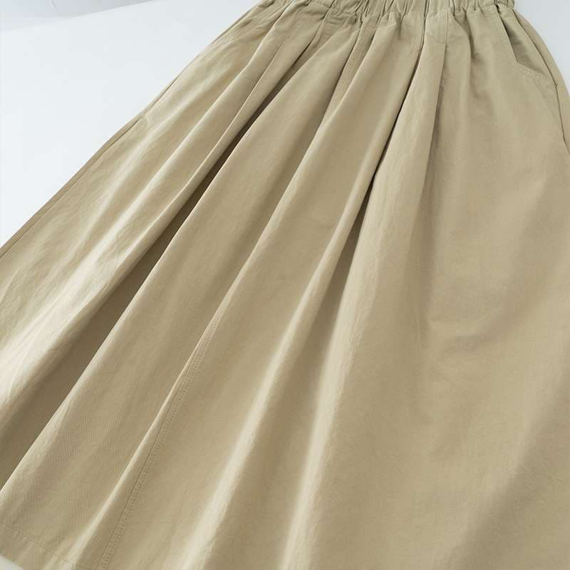 50代ファッション  レース裾飾りギャザーロングスカート