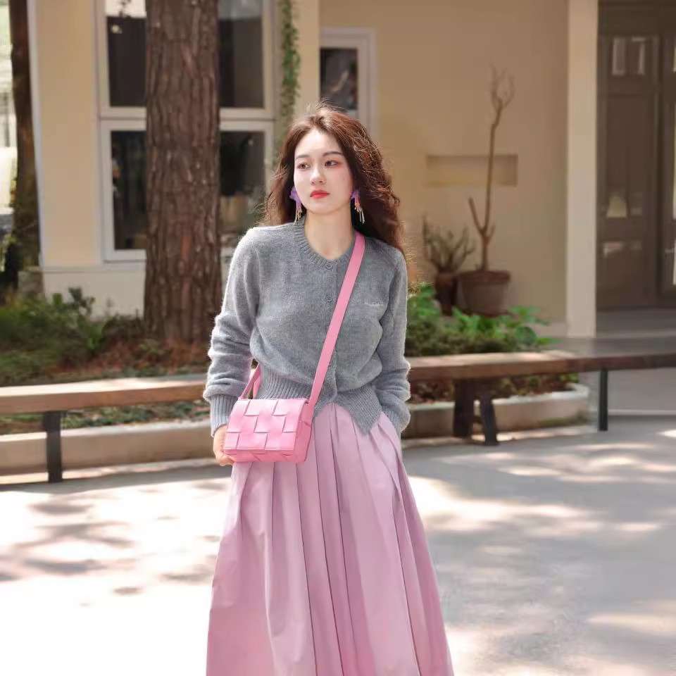 50代ファッション ウエストゴム入り ロングプリーツスカート