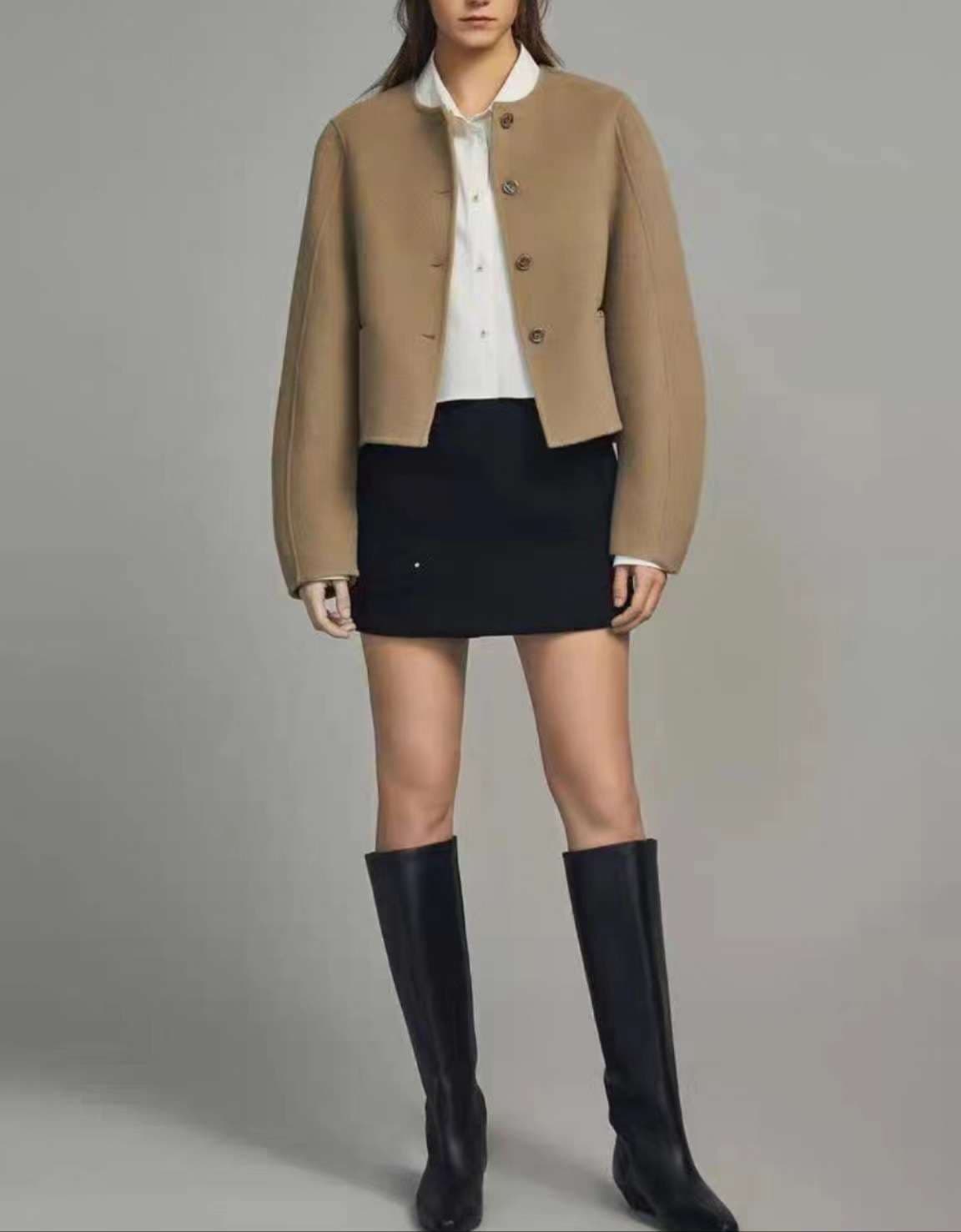 50代ファッション ゆったりボックスシルエットジャケット