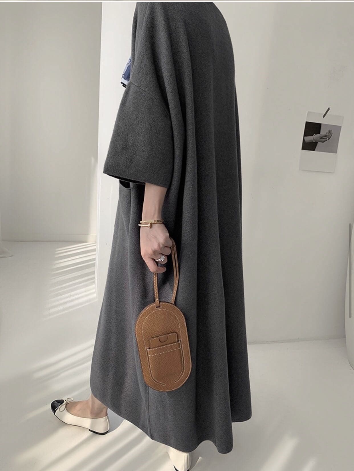 50代ファッション 厚手ニットワンピース 体型カバー ロング丈 上品 ドレス